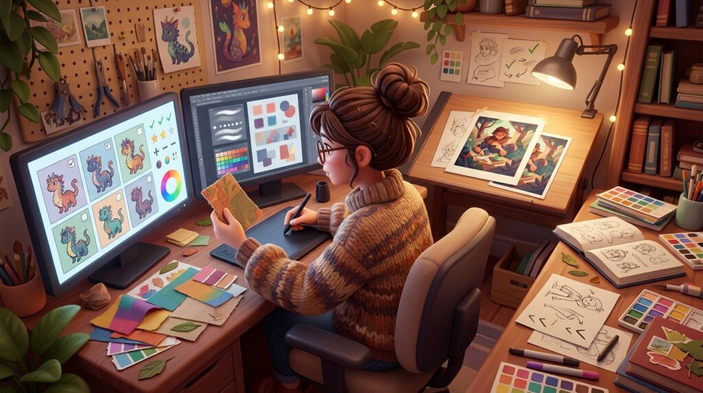 AI creates art in seconds while artists use judgment and experimentation to guide creative decisions