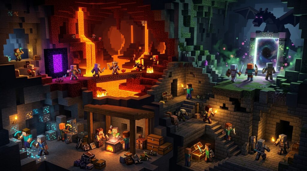 AI agents beat Minecraft by gathering resources, crafting equipment and preparing to fight the Ender Dragon