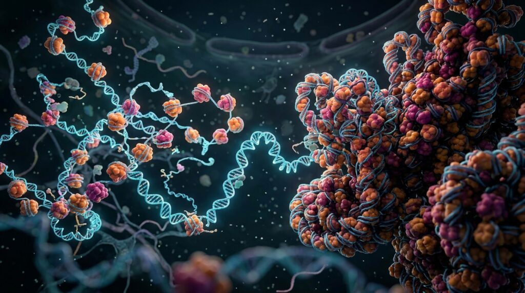 DNA packaged into different compact and accessible chromatin structures