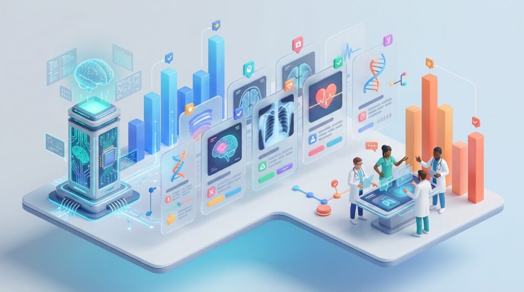 Microsoft medical AI benchmark tests compare AI diagnostic performance with doctors