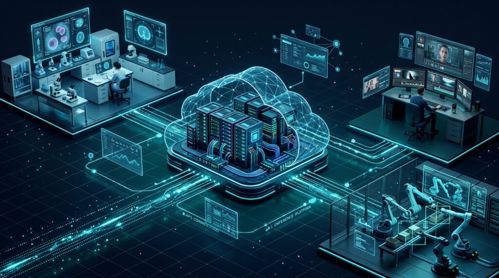 Cloud AI platform connecting visual reasoning capabilities to research, media, and robotics workflows