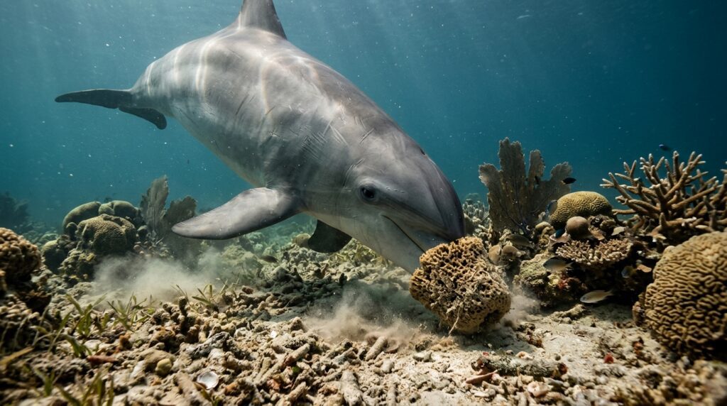 Blue Planet III AI and real dolphin behaviour captured by underwater cameras