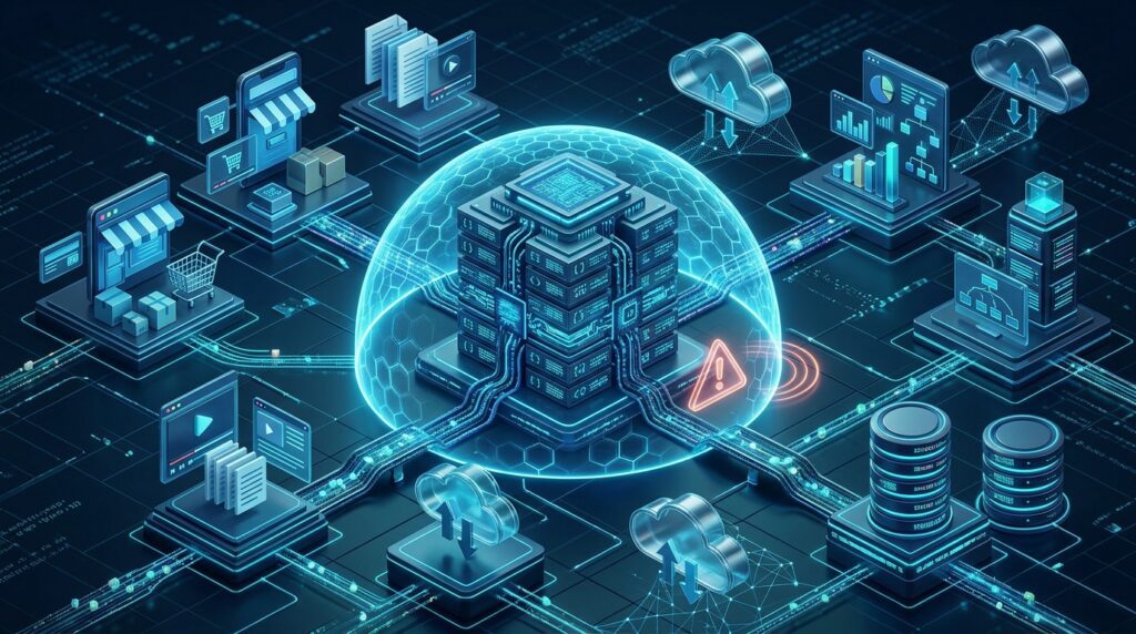 Website platforms, online stores and business applications connected to PHP-based server infrastructure