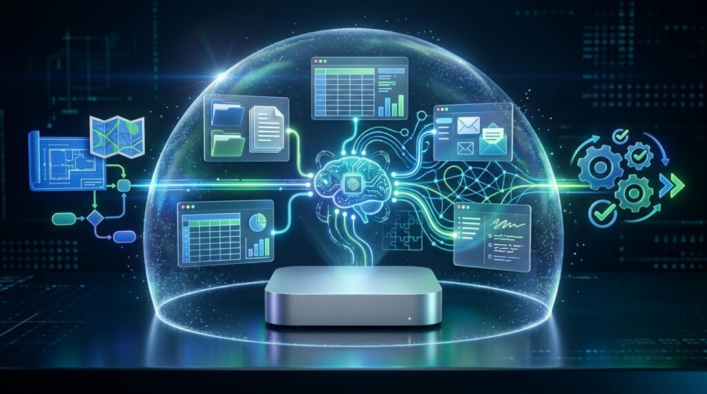 Perplexity Computer coordinating local AI workflows across files and Mac applications