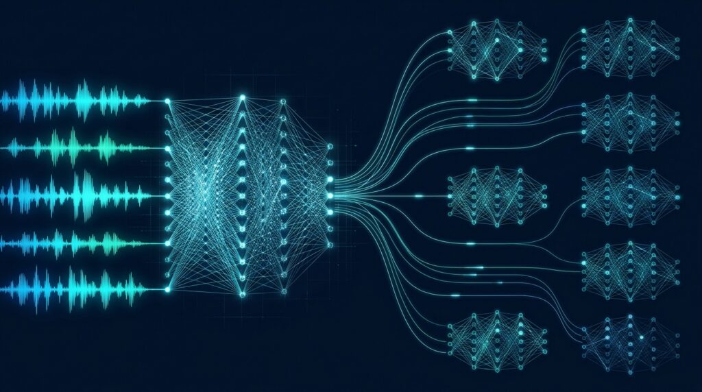 Neural network branching into multiple slightly different AI models for improved security