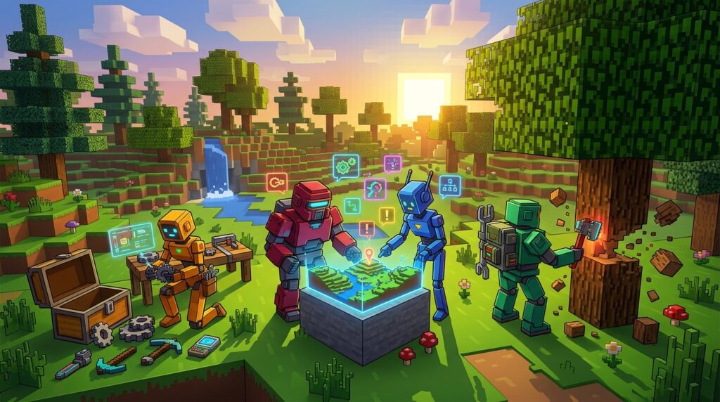 AI agents beat Minecraft by sharing information and coordinating their actions autonomously