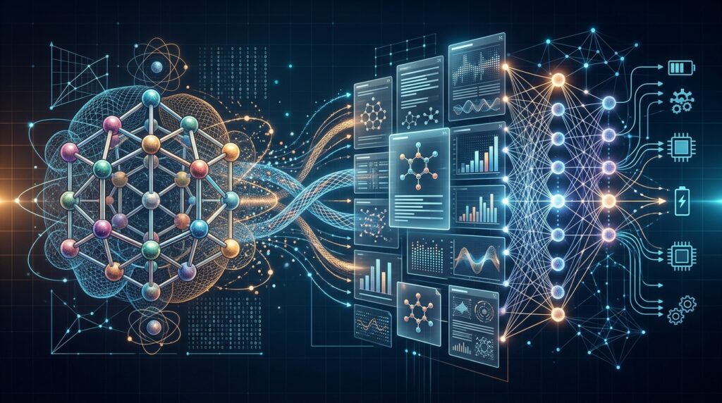 Synthetic scientific narratives connecting crystal structures with material properties in AI materials science