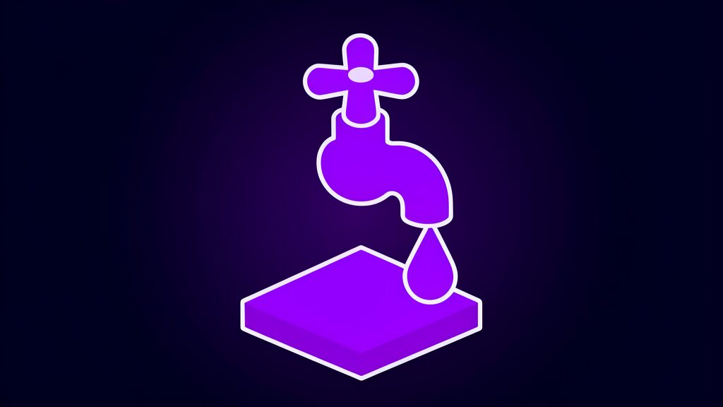 Faucet with a single drop - Arizona water rationing