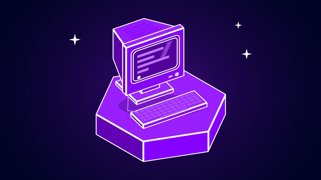 Boxy old CRT computer monitor with a keyboard, standing for unsupported legacy technology