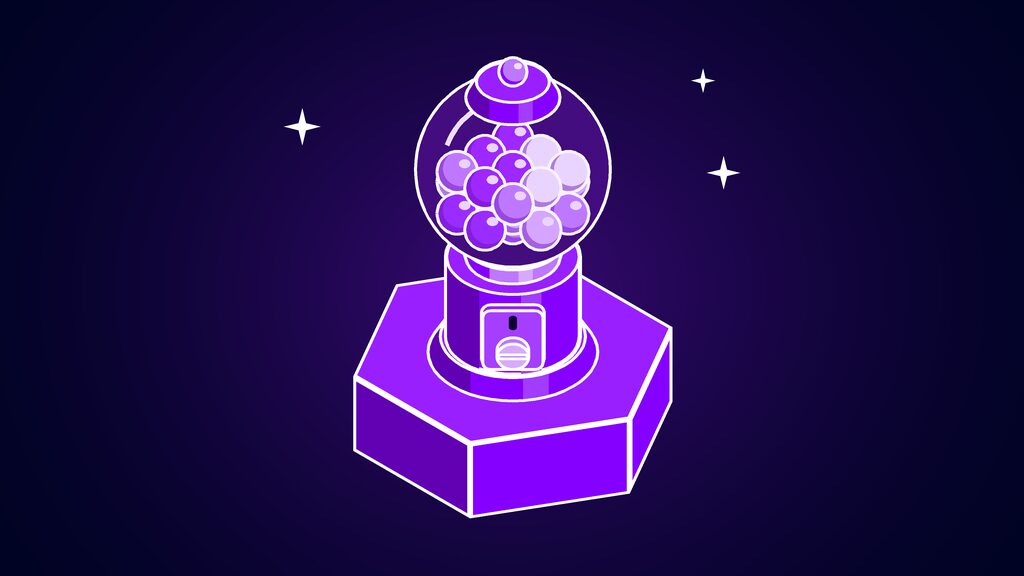 Gumball machine with a glass globe and a coin plate, standing for the paid Creator Studio subscription