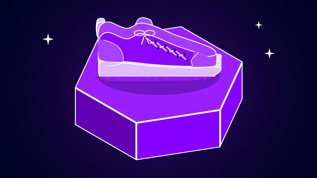 Running shoe in side profile illustrating the attacker and defender race over AI-found vulnerabilities