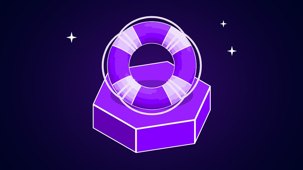Game theory protective gap shown as a lifebuoy ring with four bands