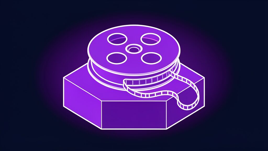 a film reel with an unspooled strip