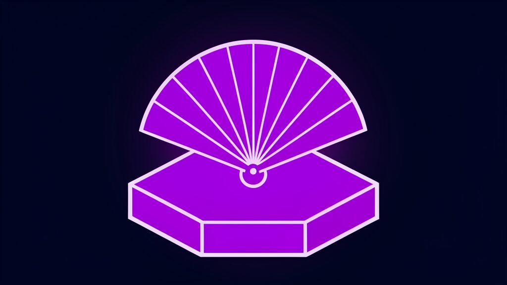 Open folding hand fan standing for the spread of alternatives to an anime AI studio