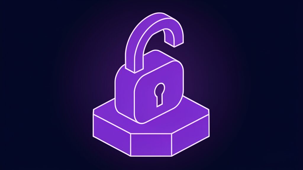 Violet open padlock illustrating Mistral Le Chonk weights being released to the public