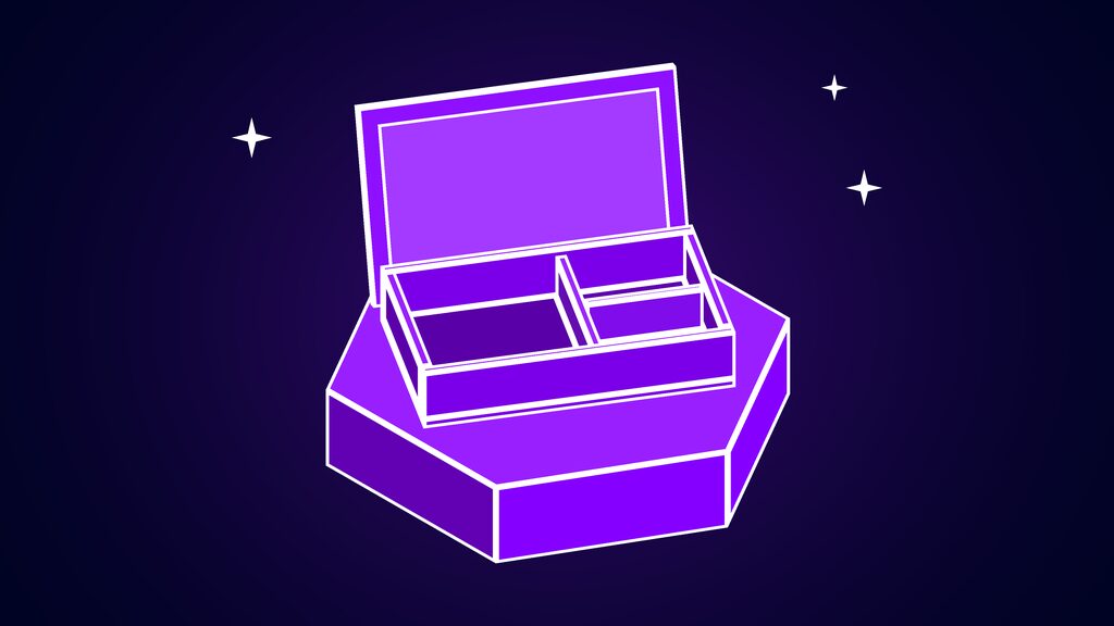 Ndoc shown as an open bento box with three compartments for its Stage, Narrative and Model surfaces