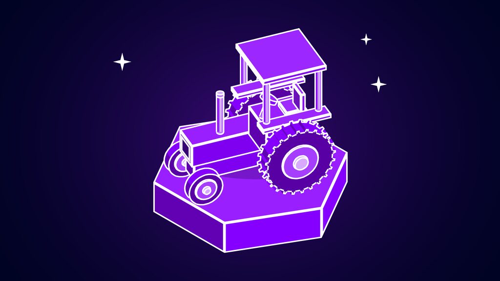 Farm tractor with large rear wheels, standing for Patel's argument that AI needs new tools, not add-ons