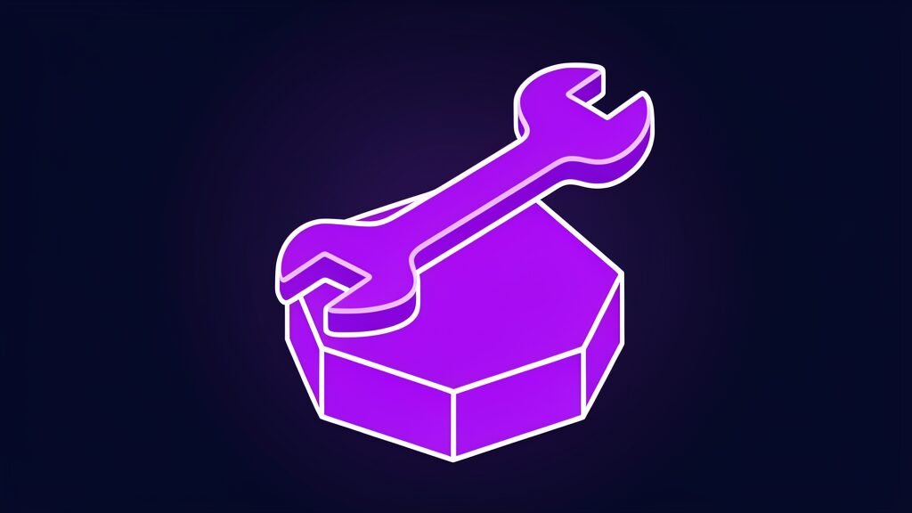 AI disarmament concept: a violet wrench, because machines are tools not persons