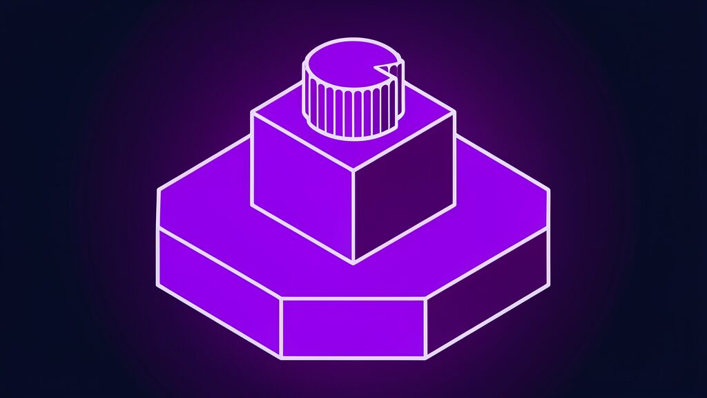 Rotary selector knob on a block standing for API defaults that need setting explicitly
