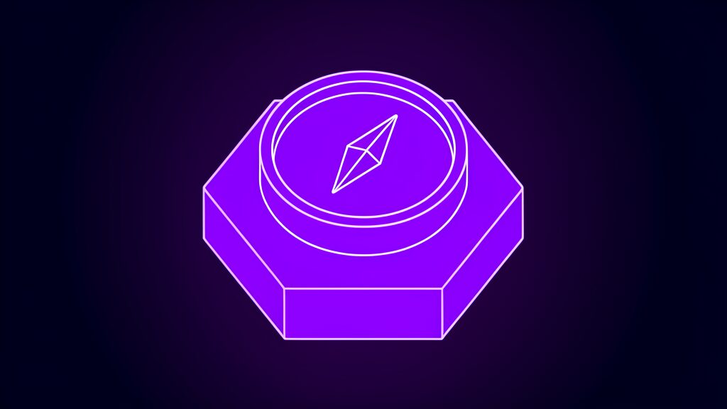 Pocket compass with a blank face standing for deciding whether to build on the service