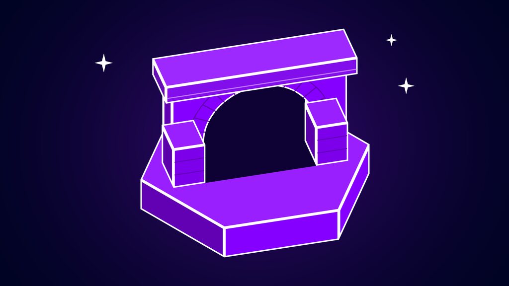 Single arch bridge span resting on two piers, standing for software that sits between models and GPUs