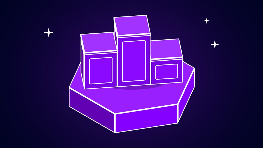 Winners podium with three blank blocks of different heights, standing for a crowded inference market