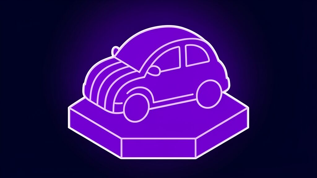 Car recognized by signal arcs at a Starbucks AI menu drive-thru