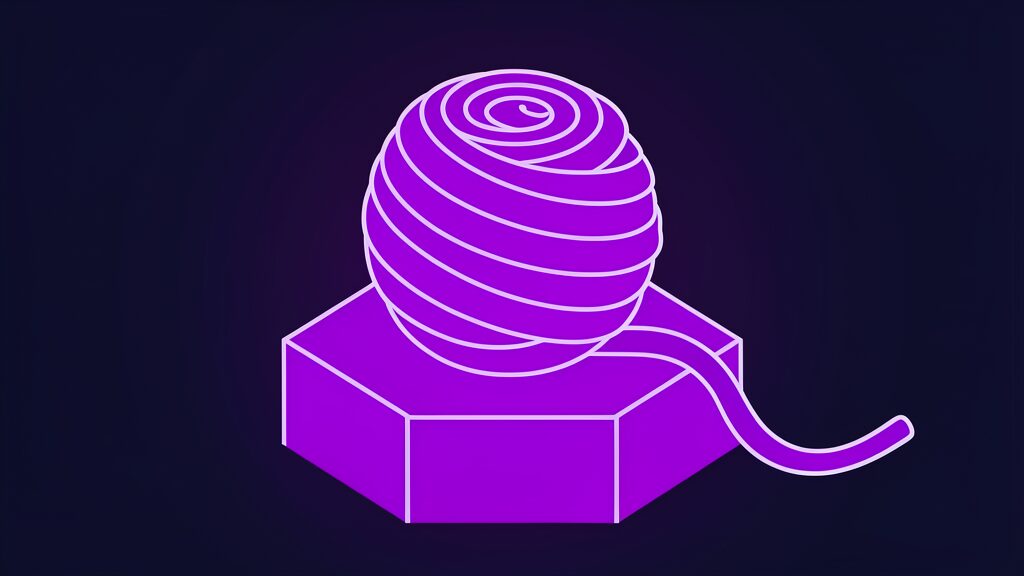 Unwinding ball of yarn illustrating how a chatbot story comes apart when a Turing test judge asks follow-up questions