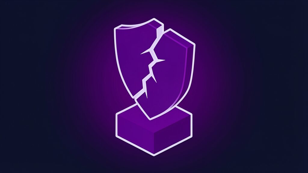 Cracked shield representing the limits of what the Turing test study proves about detecting AI