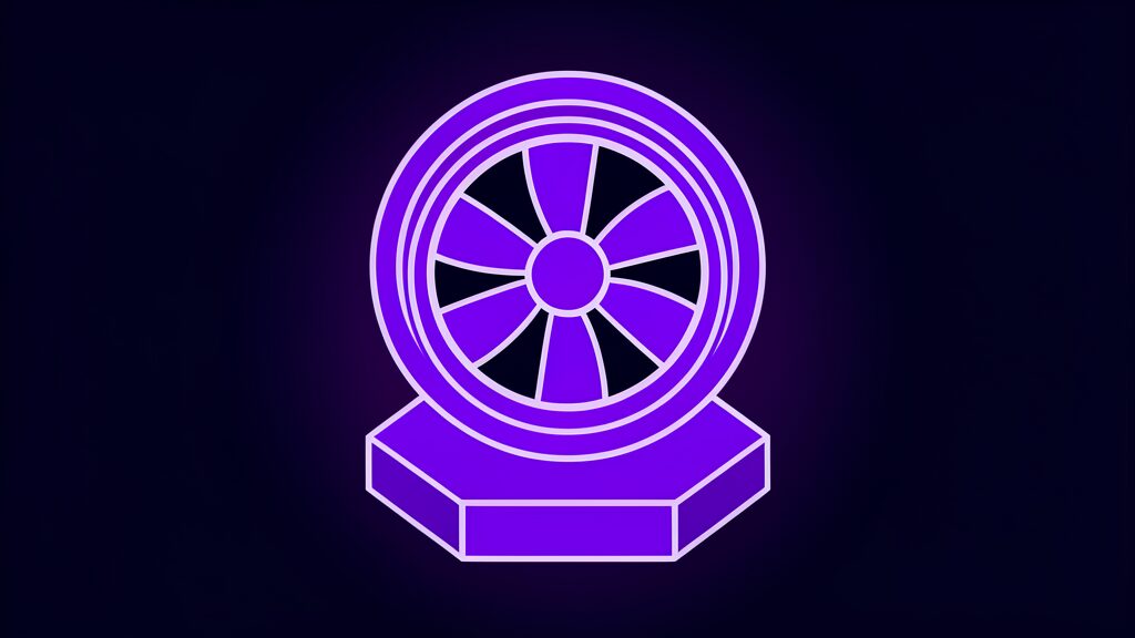 Turbofan engine ring, evoking the jet-engine roar residents attribute to the 69 gas turbines