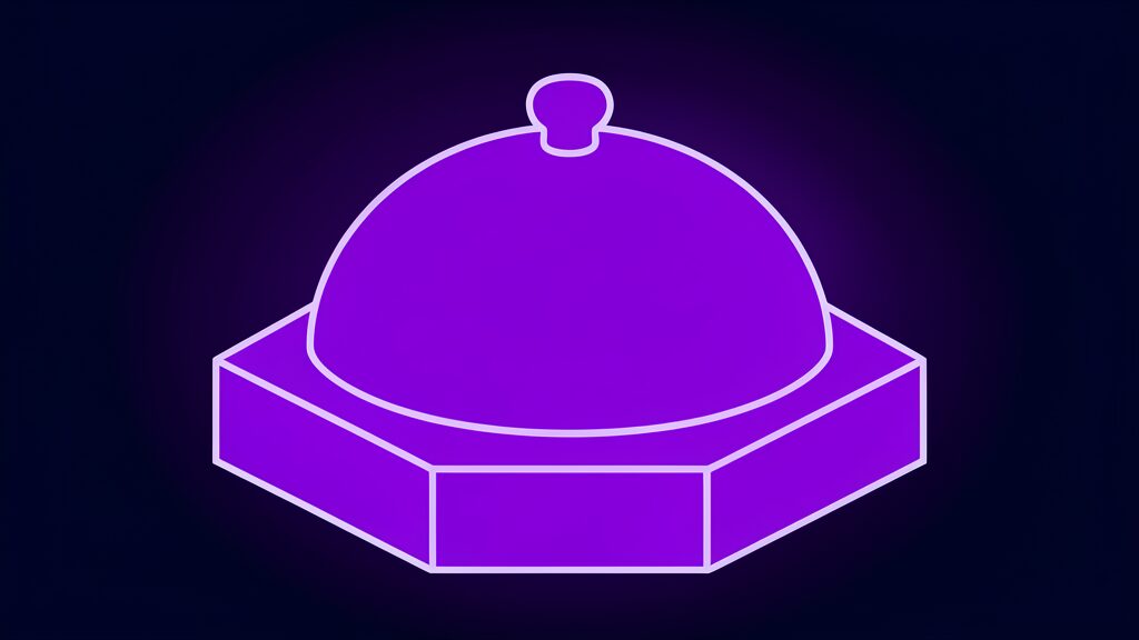 Domed food cloche representing the future of dining discovery