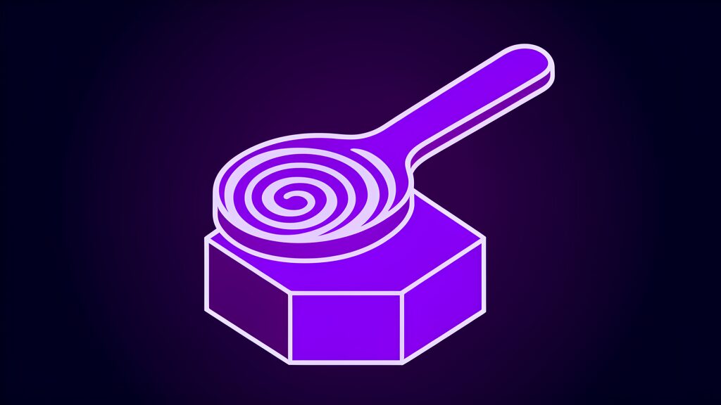 Spoon with fingerprint pattern representing taste data used by the Zest AI agent