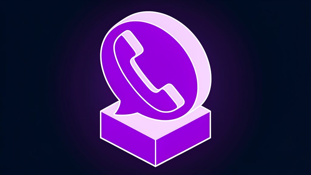 Text-message AI concierge speech bubble with phone handset