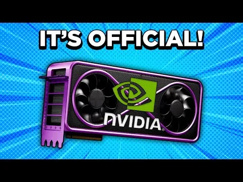 Progressive Robot graphic with NVIDIA logo on a GPU, with headline text “IT’S OFFICIAL!” on a blue halftone background