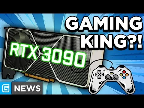 progressive Robot thumbnail with RTX 3090 graphics card, “GAMING KING?!” text, controller icon, and “G NEWS” label