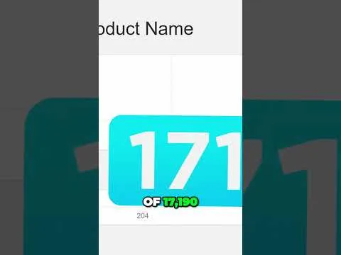 progressive Robot with large number 171 on a teal card, below it the text OF 17,190 and small number 204
