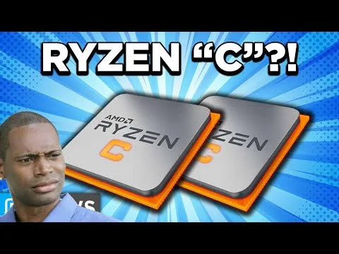 progressive Robot thumbnail with two AMD Ryzen CPU chips and large text “RYZEN ‘C’?!”, plus a confused man on the left