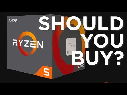 Progressive Robot, AMD Ryzen 5 processor box with large text reading SHOULD YOU BUY?