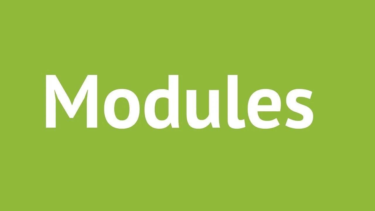 progressive Robot green background with large white text reading Modules