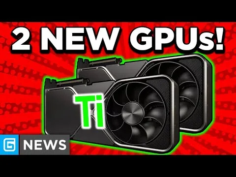 progressive Robot banner showing two graphics cards with text 2 NEW GPUs! and Ti, plus G NEWS logo on red background