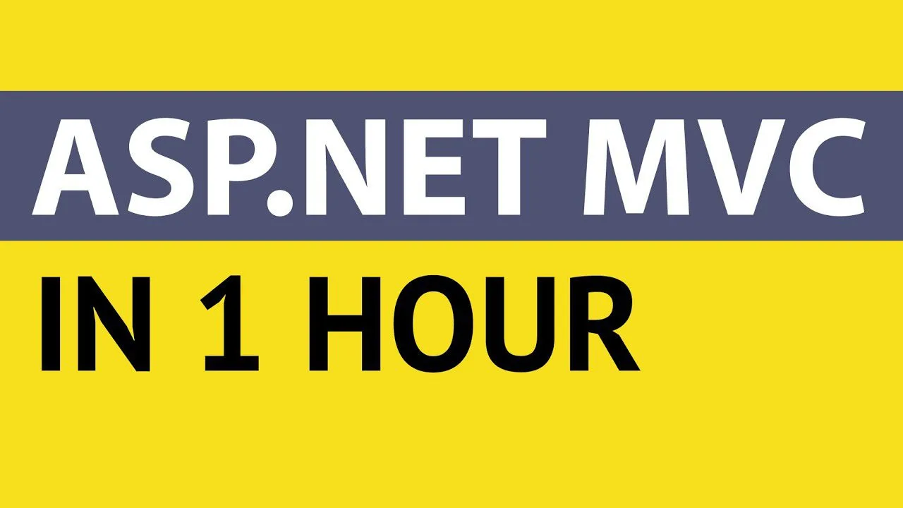 progressive Robot ASP.NET MVC in 1 hour text on yellow background with gray banner