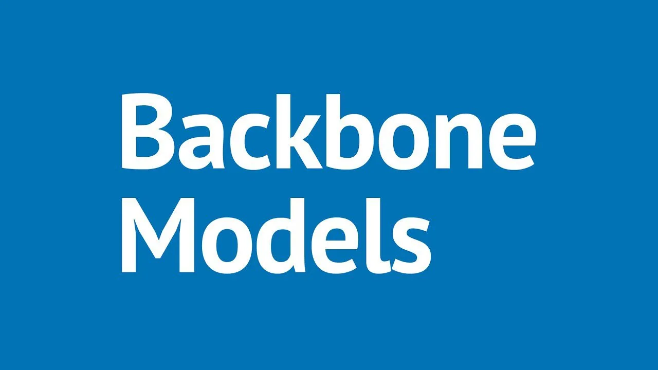 Progressive Robot graphic with white text reading Backbone Models on a blue background