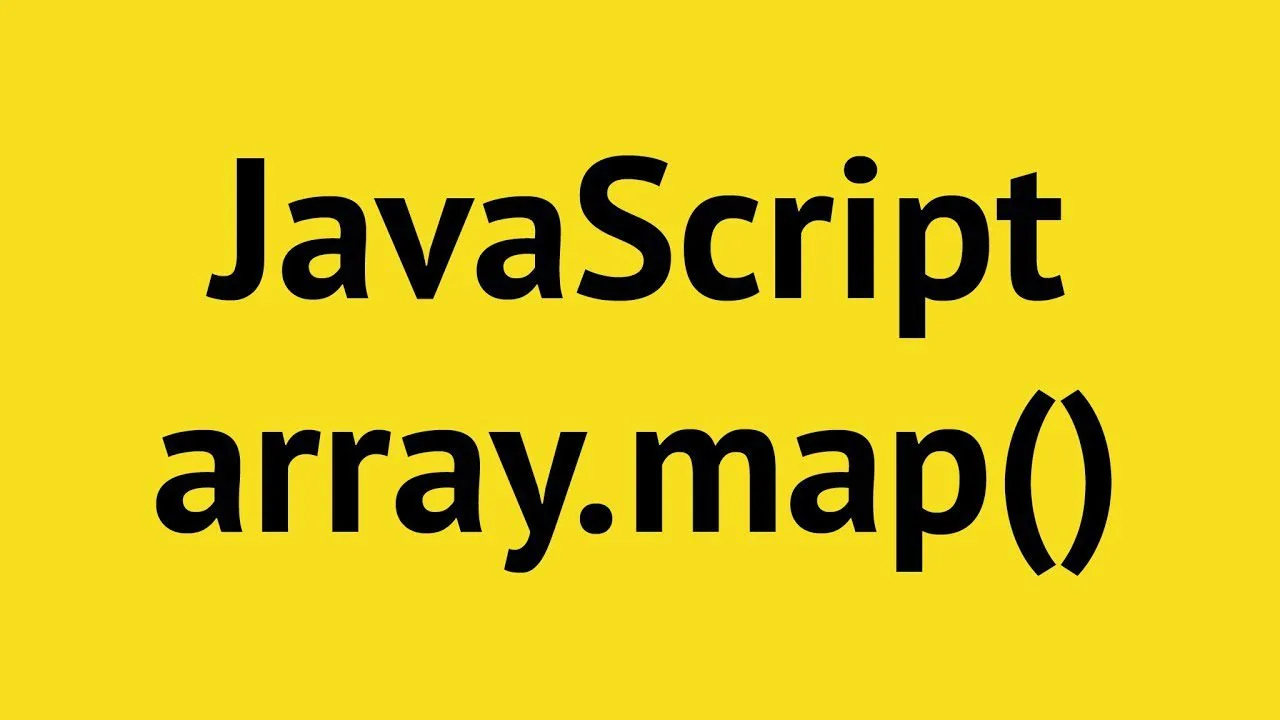 progressive Robot JavaScript array.map() text on a yellow background