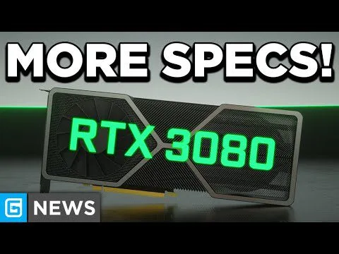 progressive Robot thumbnail with text MORE SPECS! and RTX 3080 over a close-up of a graphics card, plus G NEWS logo