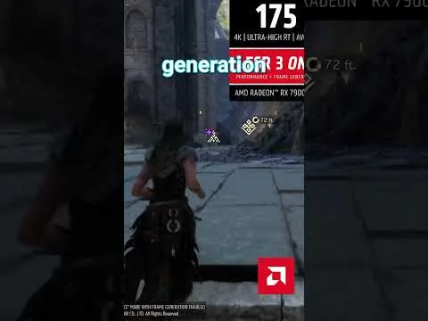 progressive Robot gameplay screenshot showing a character running in stone ruins with GPU overlay text about generation 3 and FPS 175