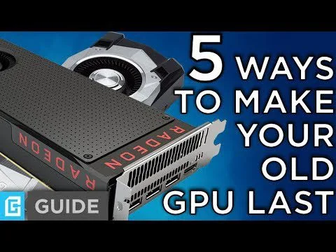 Progressive Robot graphic card with text: 5 ways to make your old GPU last and GUIDE icon