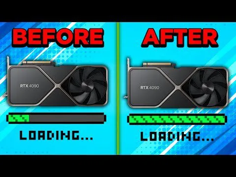 Progressive Robot showing a before-and-after RTX 4090 graphic with loading bars labeled BEFORE and AFTER.