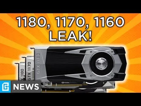 progressive Robot, thumbnail showing an Nvidia graphics card with text “1180, 1170, 1160 LEAK!” and “G NEWS” logo