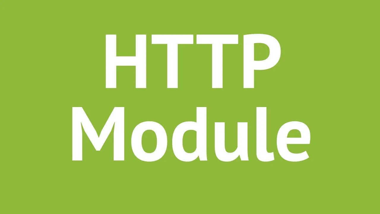 Progressive Robot graphic with large white text reading HTTP Module on a green background