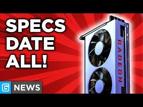 progressive Robot, graphic with “SPECS DATE ALL!” and a Radeon dual-fan graphics card on a red burst background